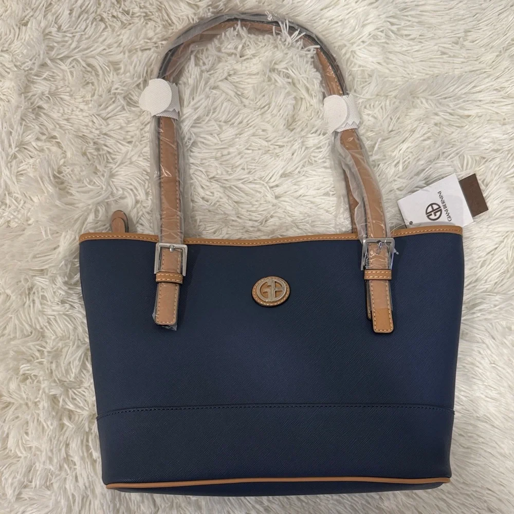 Saffiano Navy Blue Tote Bag